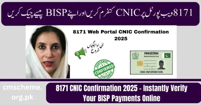 8171 BISP payment check 2025, 8171 online CNIC verification, BISP 8171 eligibility check, 8171 SMS CNIC status Pakistan, 8171 web portal registration 2025, Benazir Income Support Programme CNIC check, 8171 CNIC Confirmation 2025