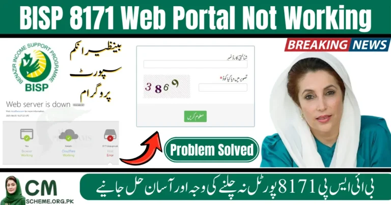BISP 8171 Web Portal Not Working in Pakistan, BISP 8171 Portal Error Solutions, BISP 8171 Website Not Opening, How to Fix BISP 8171 Portal Issue, BISP 8171 Web Portal Problems 2025, BISP 8171 Eligibility Check Portal Down, BISP 8171 Online Portal Not Loading