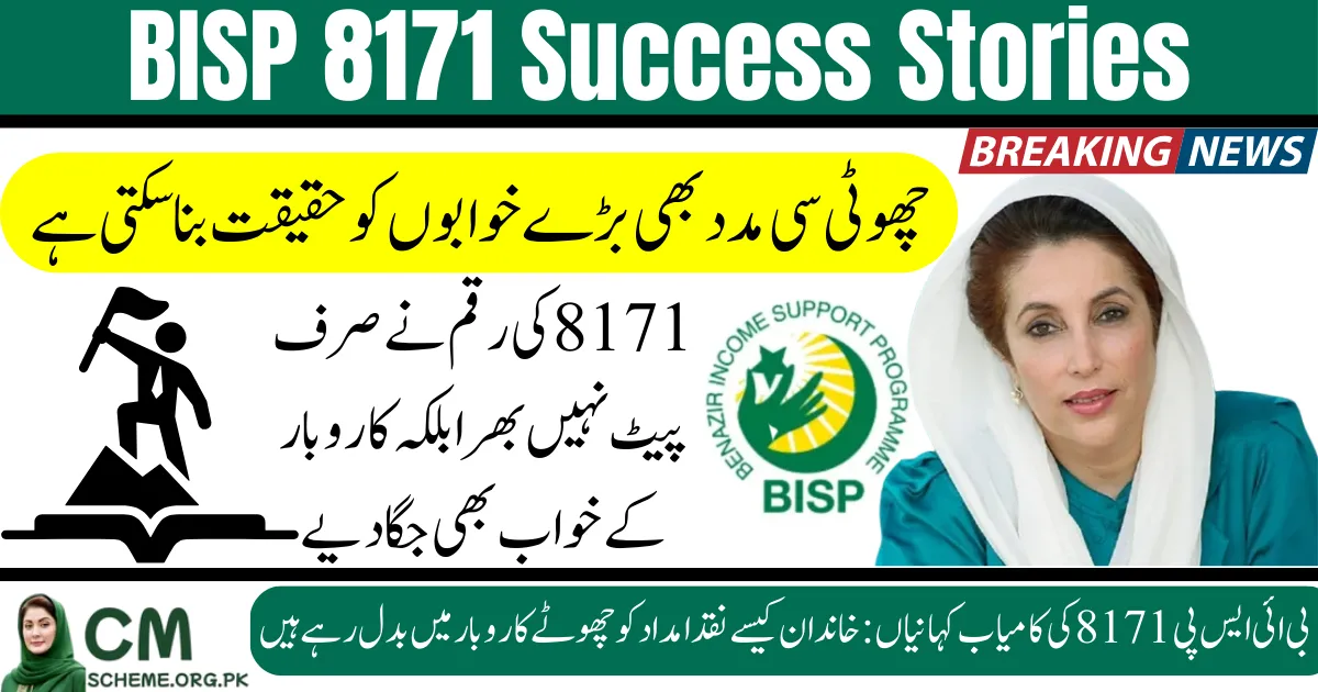 BISP 8171 Success Stories Pakistan, families using BISP 8171 cash for small businesses, women starting tailoring with BISP 8171 stipend, BISP 8171 support turning into micro enterprises, success stories of BISP 8171 beneficiaries in Pakistan, small shops and stalls from BISP 8171 cash support