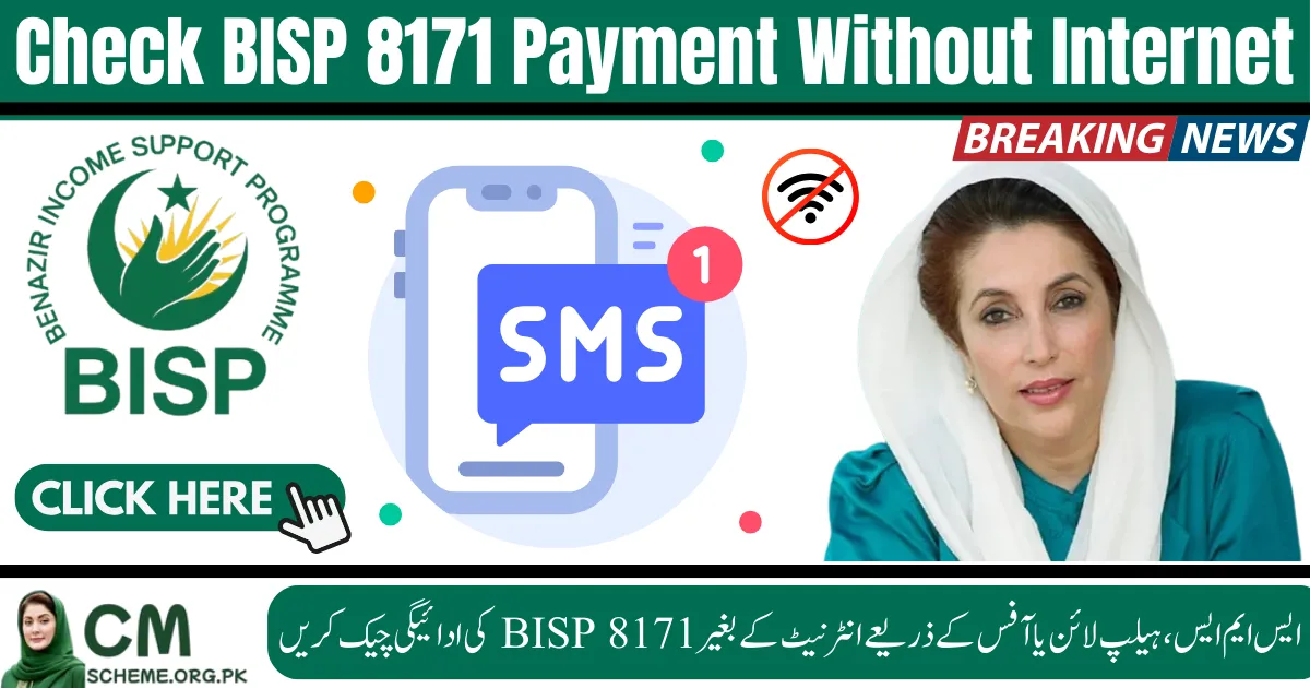 BISP 8171 payment offline check in Pakistan, How to check BISP 8171 payment without internet, BISP 8171 SMS payment verification, BISP payment status offline method, BISP 8171 helpline for payment check, Offline BISP 8171 payment verification Pakistan, BISP 8171 Tehsil office payment check, BISP 8171 payment support without internet, Check BISP 8171 payment via CNIC offline, BISP 8171 cash payment collection offline