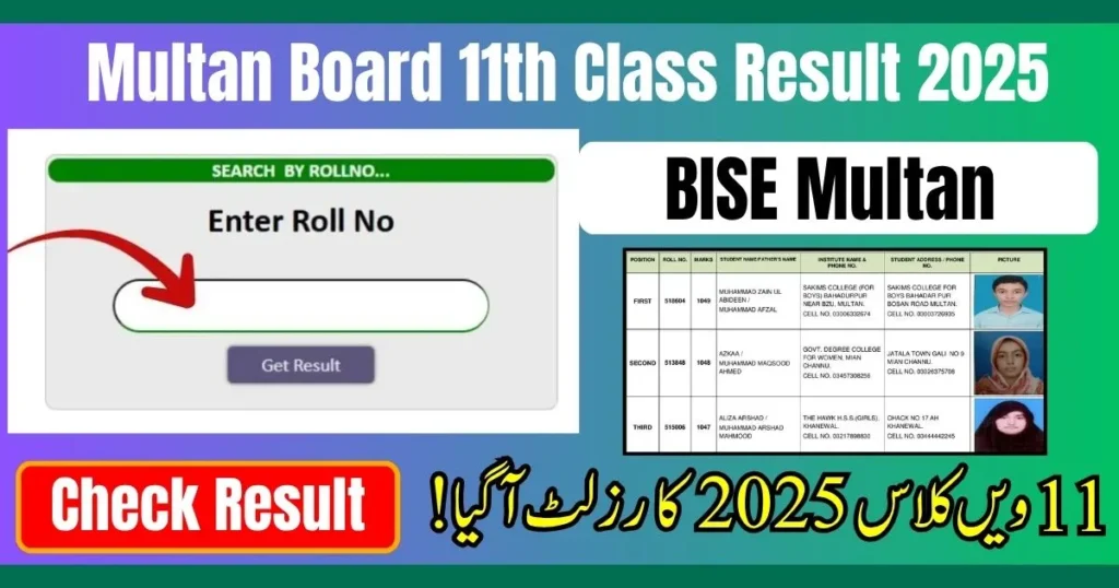 Multan Board 11th Class Result 2025, BISE Multan Result, Multan Board Result 2025, 1st Year Result Multan, Multan Inter Result, Multan HSSC Part 1 Result, Result 2025 Multan Board, Check Result Online, Multan Board Toppers 2025, BISE Multan 11th Marks,how to check Multan board result, Multan board official website, 11th class marks download, Punjab board results, Multan board gazette 2025, 1st year online result portal, student marks verification, result date Multan board, BISE Multan announcement, HSSC part 1 update,The Multan Board 11th Class Result 2025 brings exciting news for students awaiting their 1st-year performance. You can now check your result online through the official BISE Multan website and view your marks, grades, and toppers list. This year’s Multan Inter Part 1 Result reflects the hard work of students across the region. Stay tuned for official updates, gazette details, and live result announcements to celebrate your academic success.