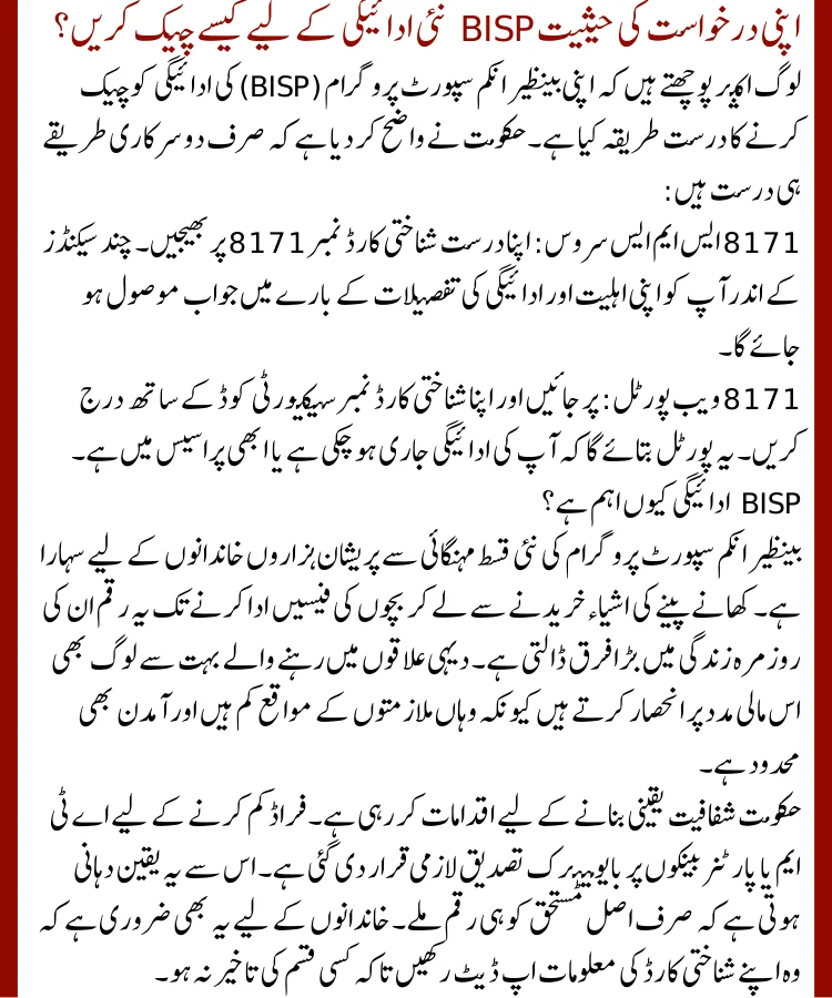 Verify Your Application Status Online for latest BISP update, Step-by-step guide to verify your application status online, BISP 8171 users verifying their application status online, Easy process to verify your application status online via portal,