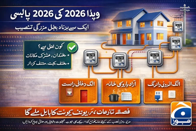 WAPDA 2026 policy,WAPDA 2026 multiple electricity meters policy,Eligibility for multiple meters in multi-unit properties, Separate meters for households under WAPDA 2026 policy,Fair billing system with multiple meters in Pakistan